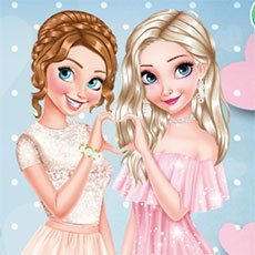 Anna and Elsa Glittery Bridemaids