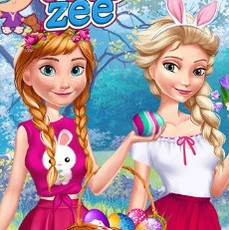 Elsa and Anna Easter Fun